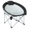 FUNDANGO Mesh Moon Round Saucer Chair Hiking Fishing Picnic Camp Lawn Portable Outdoor Chair with headrest cup holder