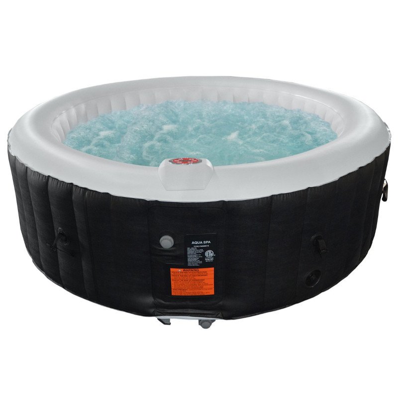 Aqua Spa Circular 4-6 Person 81.9'' x 81.9'' Bubble Jets Inflatable Hot Tub Portable Jacuzzi
