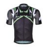 Ilpalapino Men's Short Sleeve Black Green Stripes Cycling Jersey Breathable / Quick dry / UV protection / Compression