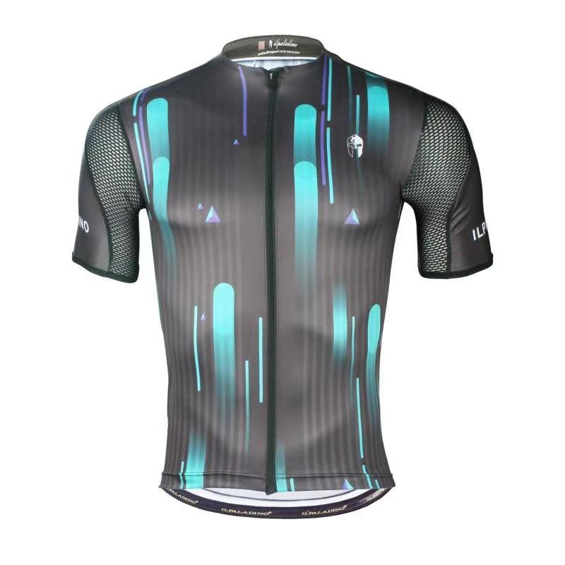 Ilpalapino Men's Short Sleeve Black Cycling Jersey Breathable / Quick dry / UV protection / Compression