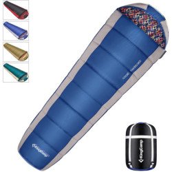 KingCamp Camping 3 Season Mummy Printing Sleeping Bag with Hood KS2023-Blue
