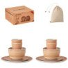 KingCamp Bamboo pattern bamboo powder Reusable Tableware Set For 2 person