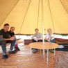 KingCamp Bamboo Round Folding Outdoor Camping Pinic Indoor Table for Teepee Bell Tentwith Carry Bag