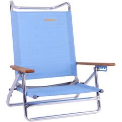 WEJOY 5-Position Outdoor Camp Lightweight Portable Heavy Duty Folding Lay Flat Beach Chair -Light Blue