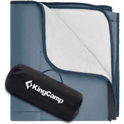 KingCamp Warm Plush Fleece Outdoor Camping Picnic Blanket, for Beach, Park, Stadium, Festivals,Dogs-Slate Grey