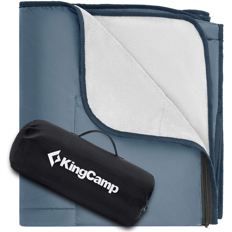 KingCamp Warm Plush Fleece Outdoor Camping Picnic Blanket, for Beach, Park, Stadium, Festivals,Dogs-Slate Grey