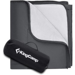 KingCamp Warm Plush Fleece Outdoor Camping Picnic Blanket, for Beach, Park, Stadium, Festivals,Dogs-Charcoal