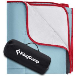 KingCamp Warm Plush Fleece Outdoor Camping Picnic Blanket, for Beach, Park, Stadium, Festivals,Dogs-Light Blue