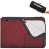 FUNDANGO Large Waterproof Outdoor Camping Picnic Stadium Park Fleece Blanket, Oversize Lightweight Wearable Travel-Red