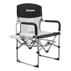 Kingcamp Folding Director Mesh Back Camping Chair for Outside with Side Table KC3824-Black