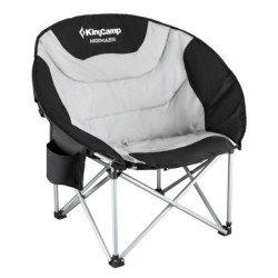 KingCamp Moon Saucer Steel Camping Chair with Cooler Bag KC3989-Black