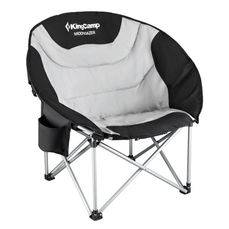 KingCamp Moon Saucer Steel Camping Chair with Cooler Bag KC3989-Black