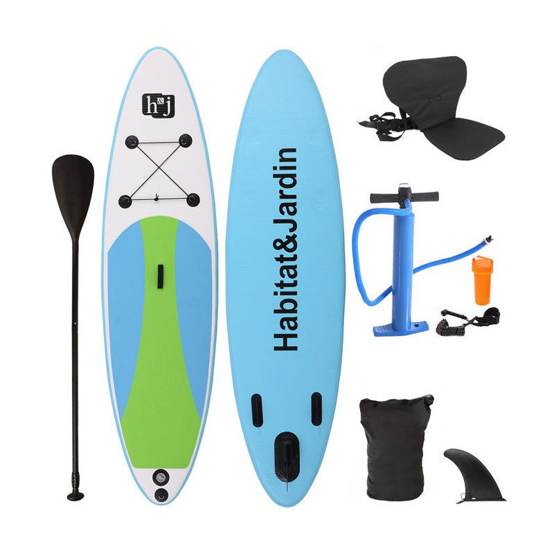 Inflatable SUP Stand Up Paddle Board with Kayak Seat Hybrid 10'  Palm Blue