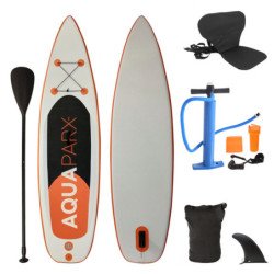 Inflatable SUP Stand Up Paddle Board with Kayak Seat Hybrid 10.5' Orange