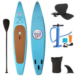 Inflatable SUP Stand Up Paddle Board with Kayak Seat Hybrid 12.5' Light Blue