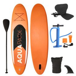 AquaParx Inflatable SUP Stand Up Paddle Board with Kayak Seat Hybrid 11' Red