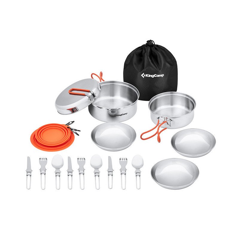 KingCamp Lightweight Camping Backpacking 2-3 Person Cookware Mess Kit-25pcs