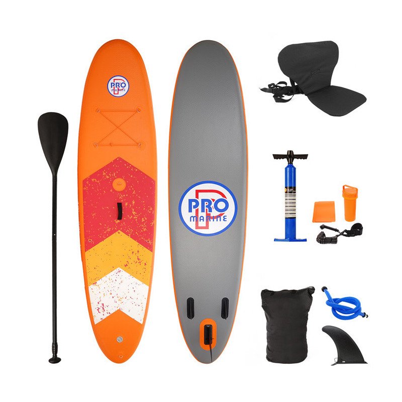 Inflatable SUP Stand Up Paddle Board with Kayak Seat Hybrid 10' Orange