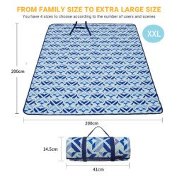 KingCamp Sand Free Beach Blanket Outdoor Picnic Blanket-Blue-79" x 79"