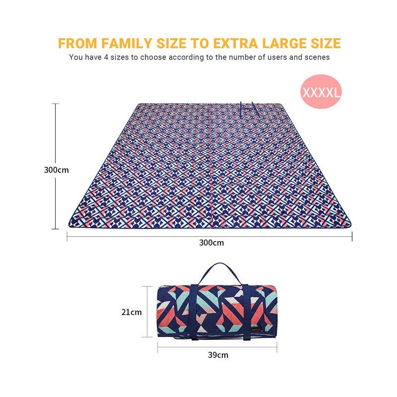 KingCamp Sand Free Beach Blanket Outdoor Picnic Blanket-Rose-118" x 118"