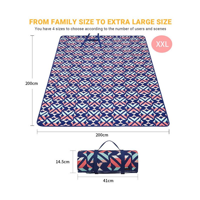KingCamp Sand Free Beach Blanket Outdoor Picnic Blanket-Rose-79" x 79"