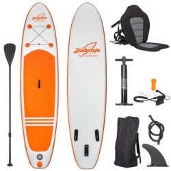 Jiubenju Inflatable Stand Up Paddle Board with Kayak Seat for Youth Adults, Supports 308 lbs Orange  10'6"*30" * 6 " SUP