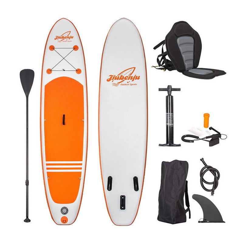 Jiubenju Inflatable Stand Up Paddle Board with Kayak Seat for Youth Adults, Supports 308 lbs Orange  10'6"*30" * 6 " SUP