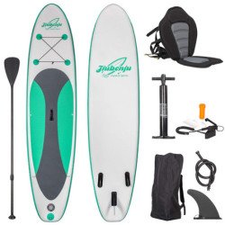 Jiubenju Inflatable Stand Up Paddle Board with Kayak Seat for Youth Adults, Supports 308 lbs Blue 10'6 SUP