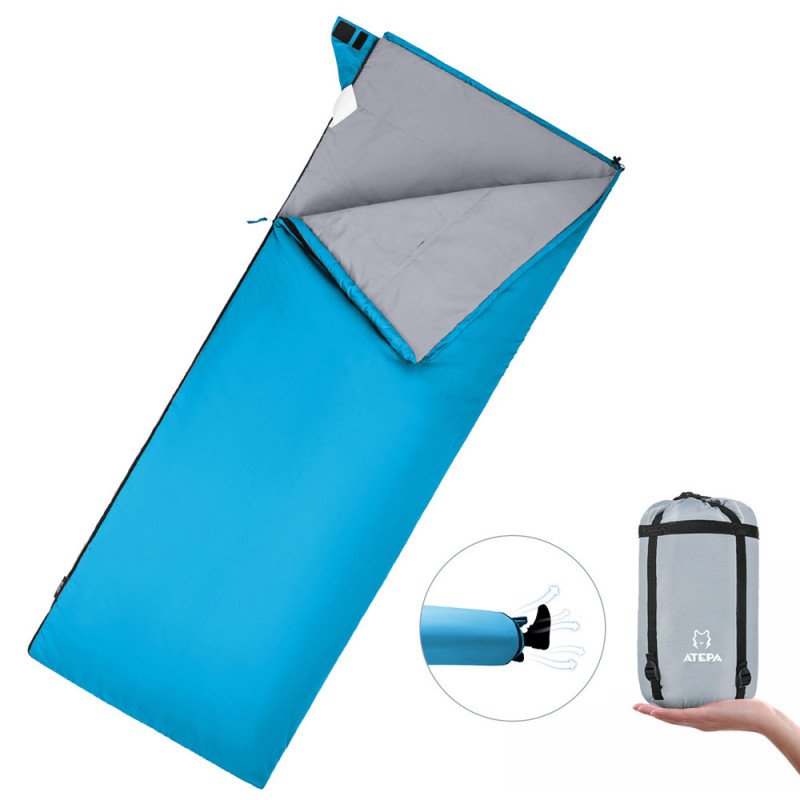 ATEPA Portable Envelope Light Square 5 Degree C / 41 Degree F 3-season Backpacking Camping Sleeping Bag