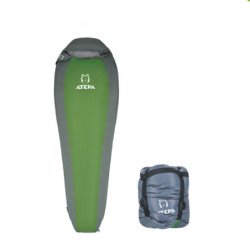 ATEPA Compact 1000 Ultra Light 0 Degree C / 32 Degree F Sleeping Bag Camping -Green-Left