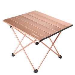 KingCamp 15.7" x 13.3" Ultralight Compact Sturdy Aluminum Folding Table-Gold