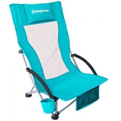 KingCamp High Mesh Back Beach Camping Concert Lawn Folding Chair- Cyan