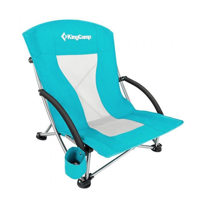 KingCamp Lightweight Strong Stable Folding Beach Chair with Mesh Back KC3841-Cyan