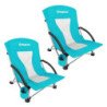 KingCamp Low Back Lightweight Strong Stable Folding Beach Chair with Mesh Back 2-piece Set KC1919
