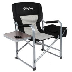 KingCamp Mesh Back Folding Heavy Duty Camp Chair with Cooler Bag and Side Table Portable