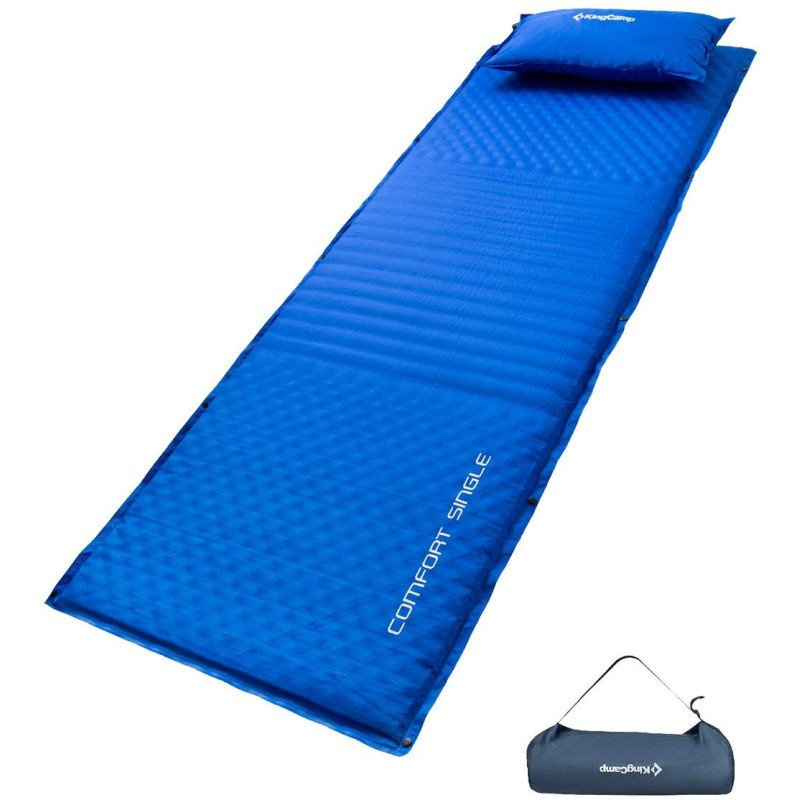 KingCamp Sleeping Pad Mattress Self-Inflating Portable Oversize Pillow KM3605-Blue