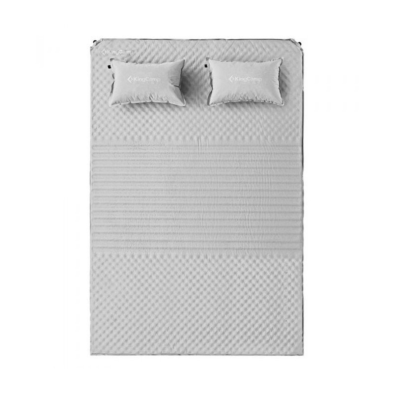 KingCamp Camping Pad Mat with Pillows Comfort Self-Inflating Damp-Proof KM3594-Medium Grey