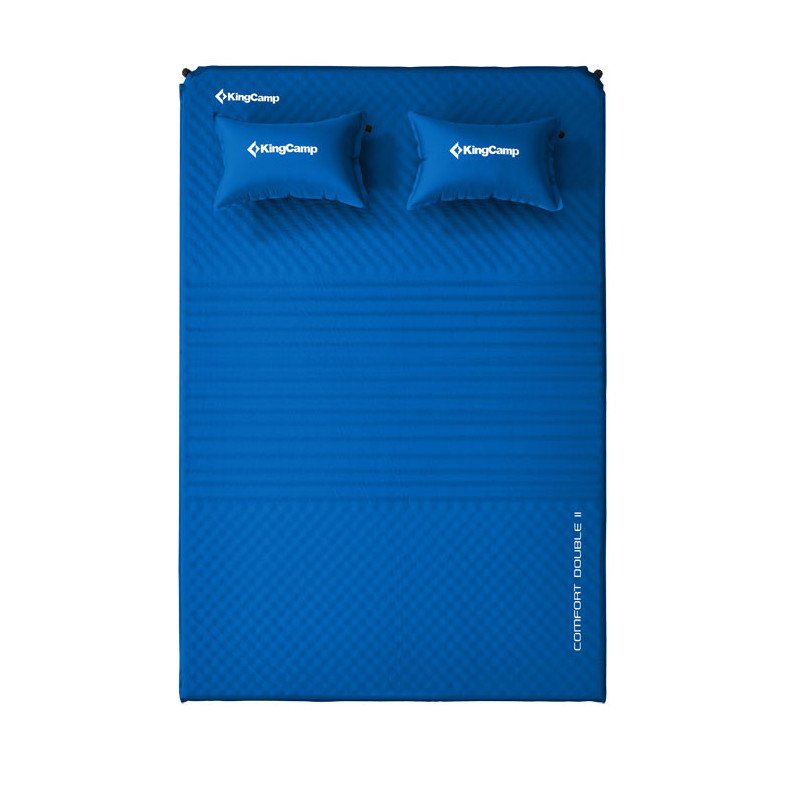 KingCamp Camping Pad Mat with Pillows Comfort Self-Inflating Damp-Proof KM3594-Blue