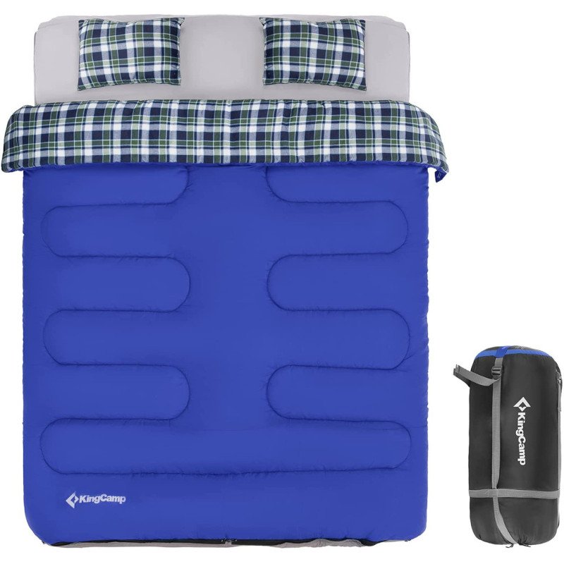 KingCamp Premium 3-in-1 Cotton Flannel Double Sleeping Bag